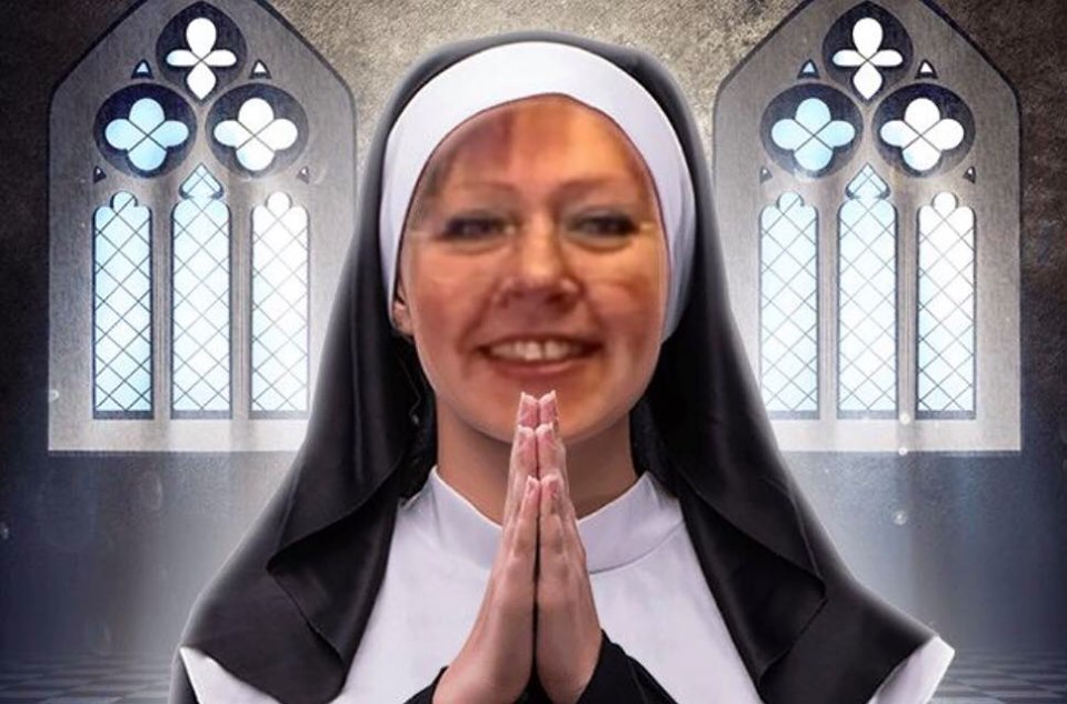 Nun praying image