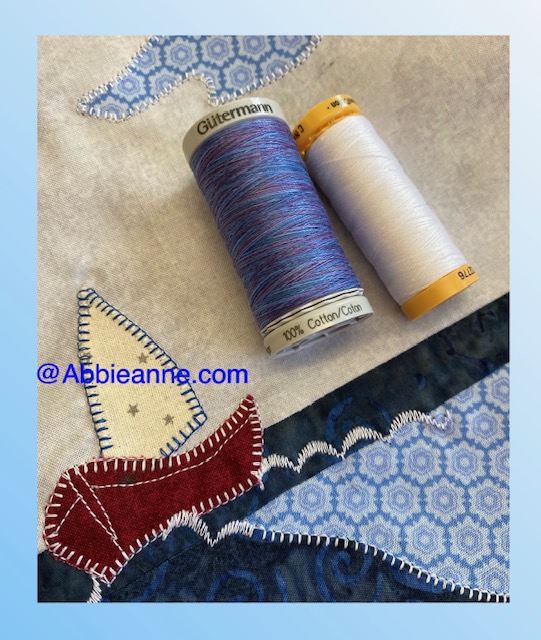 Blue and white thread pack