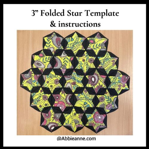 Folded Star Patchwork 3" Template with ruler
