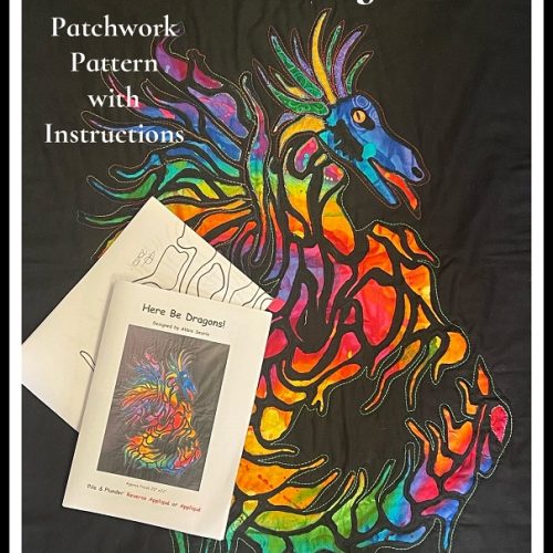 'Here be Dragons' - patchwork pattern - reverse applique or applique