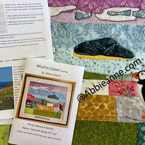 'Puffin Island' (Padstow) - patchwork pattern - applique
