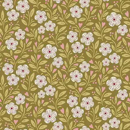 Cottage Garden - Olive Green - Andover Fabrics