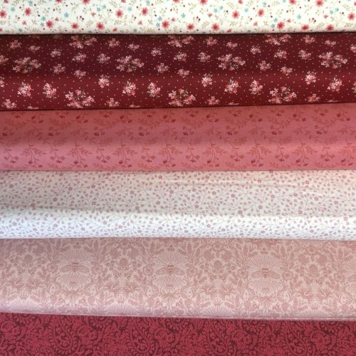 Fat EIGHTHS Pack - Leaves - reds - Andover Fabrics