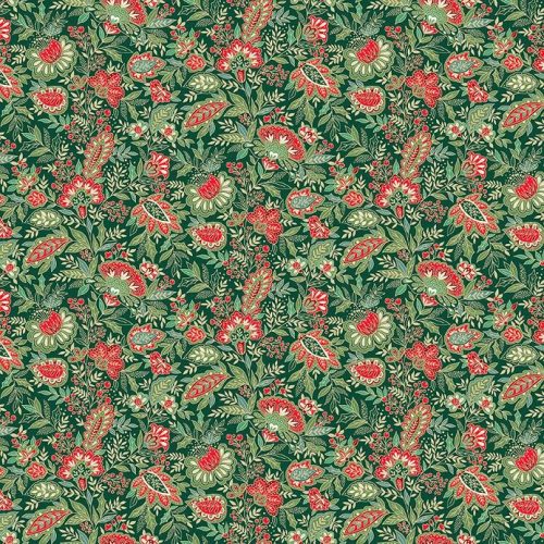 Good Tidings!  Sarasa Green (Makower Fabrics)