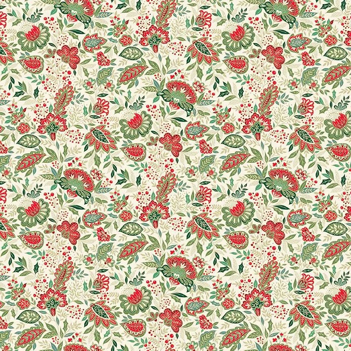 Good Tidings! Frosty - Cream (Makower Fabrics) - Image 4
