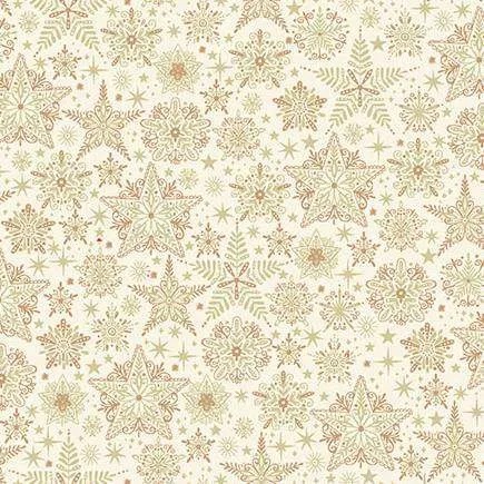 Good Tidings! Frosty - Cream (Makower Fabrics)