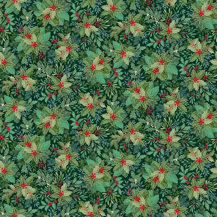 Good Tidings! Holly Cream (Makower Fabrics) - Image 6