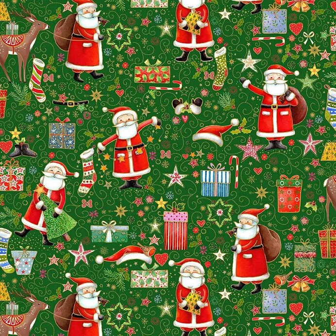 Jolly St Nick - Holly Berry - Cream (Makower Fabrics) - Image 2