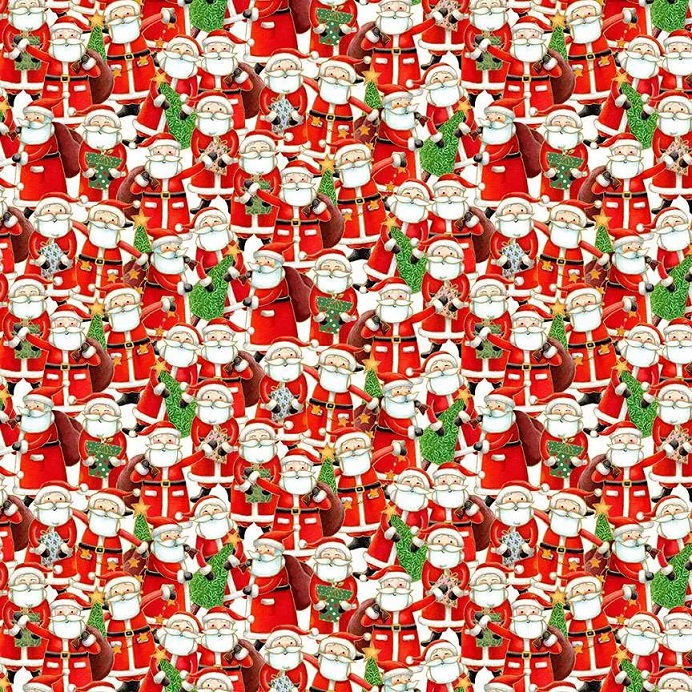 Jolly St Nick - Holly Berry - Cream (Makower Fabrics) - Image 5