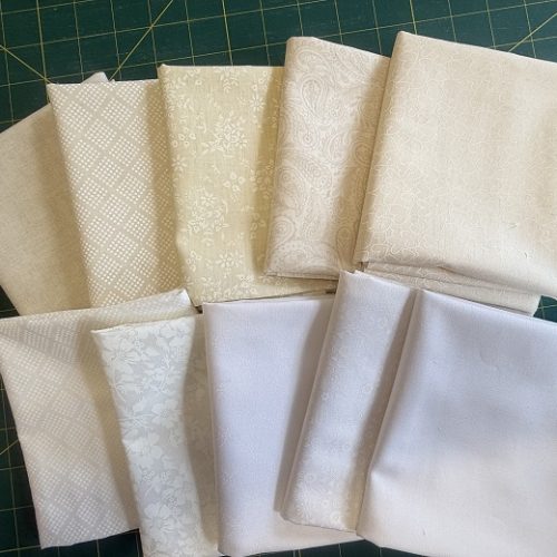 All the White/Cream blenders - 10 Fat Eighths bundle