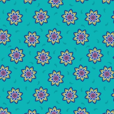 Lewis & Irene: Sambrahma - Celebration Flower Turquoise