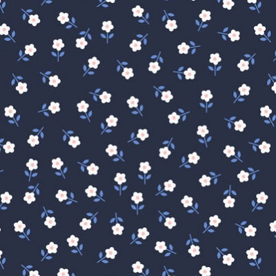 Lewis & Irene: Boho Blooms – Blues and Pinks on Navy - Image 5
