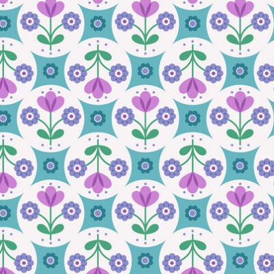 Lewis & Irene: Boho Blooms – Blue Flower Circles