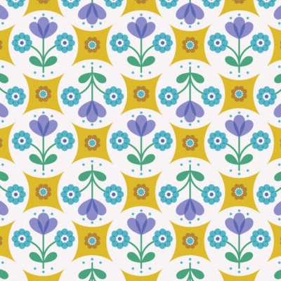Lewis & Irene: Boho Blooms – Yellow and Blue Flower Circles