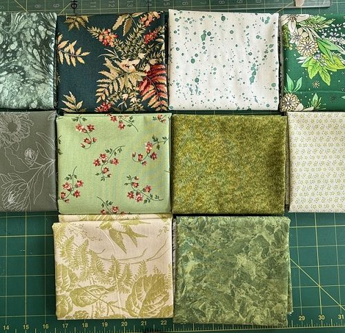 Greens! 10 x Fat Quarters